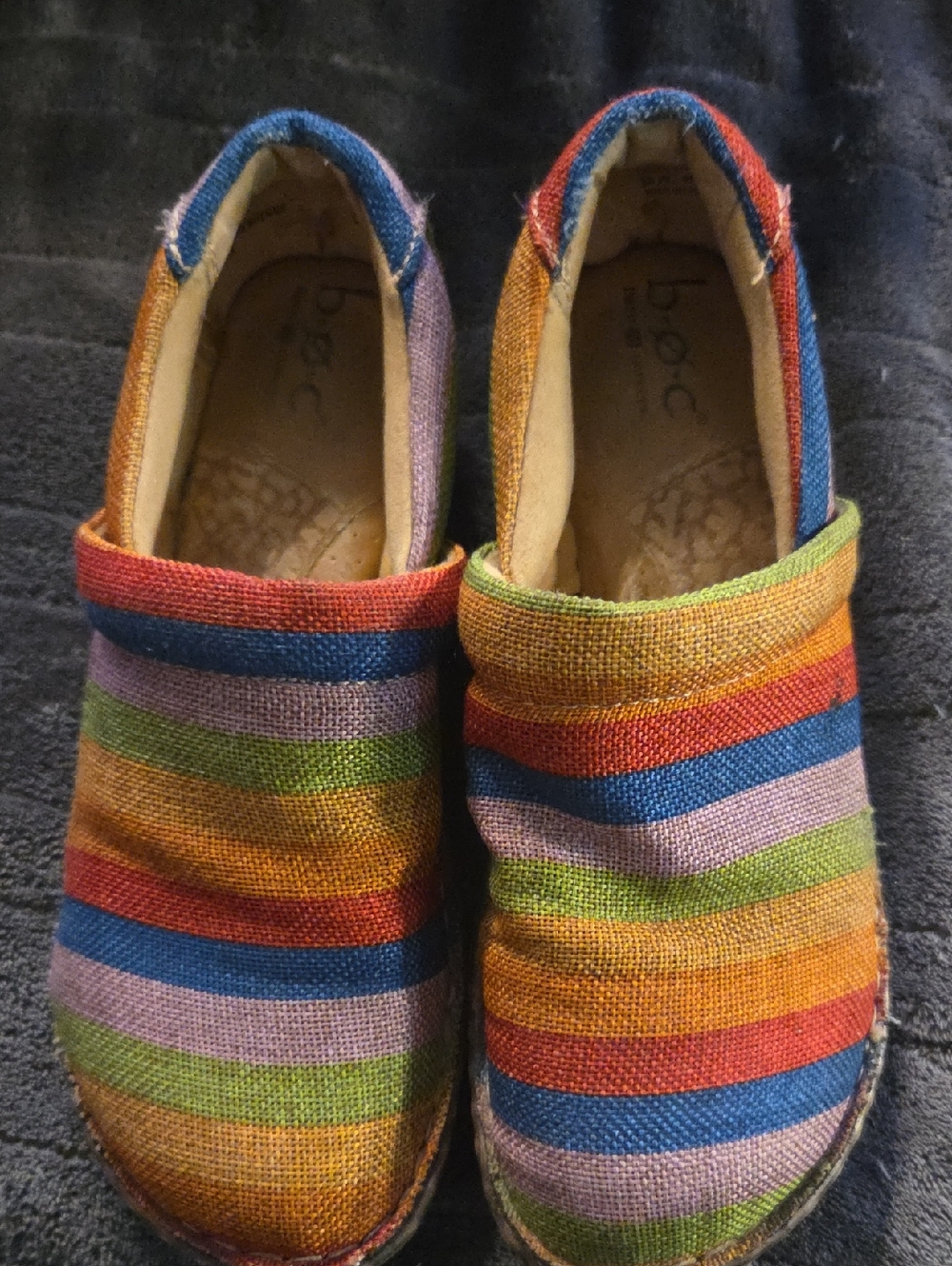 b.o.c. Rainbow Stripe Slip-On Shoes